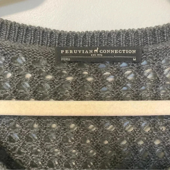 Peruvian Connection  pima cotton modal blend grey long sweater - Picture 5 of 5